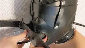 Watch me struggle with my arms bound, my ankles tied to my collar, and a penis gag inflated into my throat! [F]