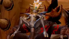 Queen Talanji seeing how her new throne fits her. (BonkerzHonkerz) [World of Warcraft]