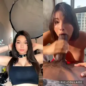 BBC Blowjob Cum On Tits Cumshot Huge Tits Interracial PMV Split Screen Porn TikTok Porn GIF by futurebbcsissy