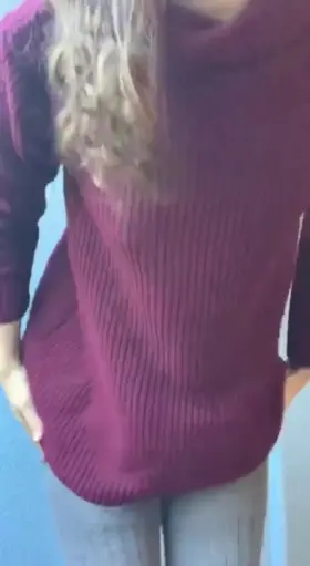 I never get tired of big sweaters and thigh highs