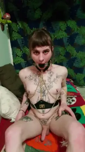 Im gagged, hard, and waiting