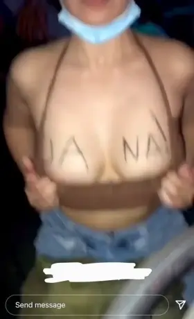 [IG] public flashing big tits in Nightclub on Instagram story