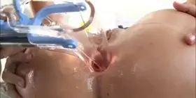 Digging in while her ass stays stretched open
