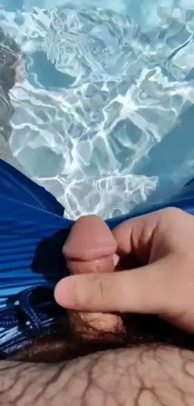 Relaxing by the pool