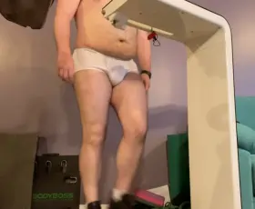 Daddy Goes For A Walk In His White Briefs