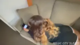 BWC glazes my chocolate tits after handjob