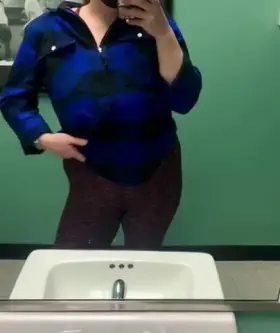 Quick bathroom titty drop! (OC)