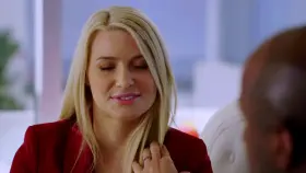 professional boss gets slightly distracted during interview