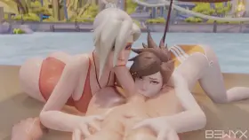 Forgot Your Swimming Trunks, with Mercy and Tracer (Bewyx/Dark Dreams) [Overwatch]