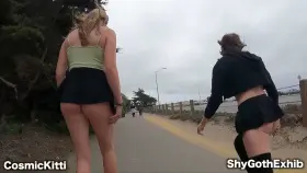 It was windy so we decided to wear our miniskirts