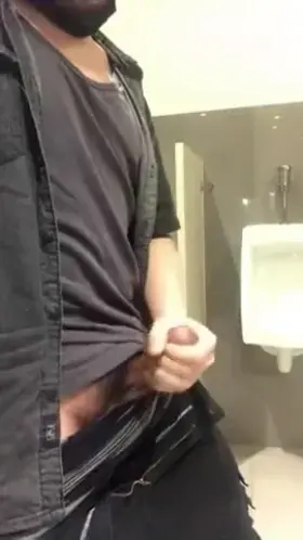Cum in public toilet