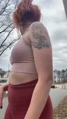 Flashing my tits on the running trail