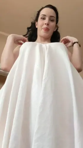 Revealing my tits (and more) from below [oc]