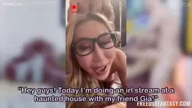 Vblogger cums while streaming