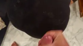 Cumshot on my leggings, fresh cum on dry cum