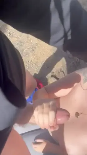 Blonde GF Blowjob Outdoor