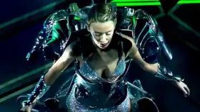 Kylie Minogue Australian Singer Downblouse Fever Manchester Concert Boob Zoom Singing 