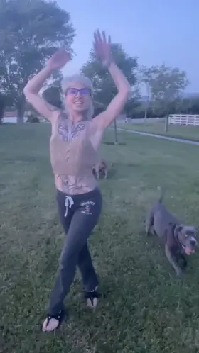 Flashing other dog walkers hehe