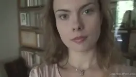 Johane strips and rubs her pussy