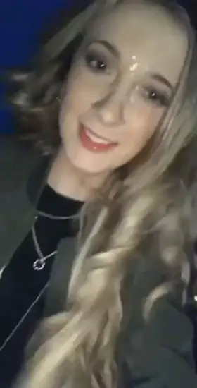 Walking in public with cum on her face