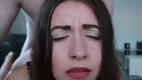 Gorgeous brunette takes it in prone bone position