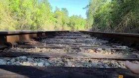 Peeing on railway track (Very amazing scene)