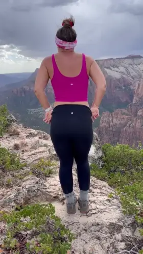 Would you be a gentleman and hike behind me?