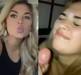 Sexy blonde facial