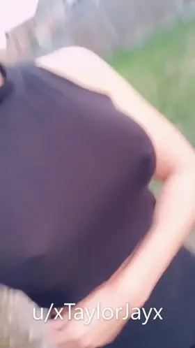 I caught a lot of guys looking at me in this outfit .. Maybe I’ll have to wear a bra next time?