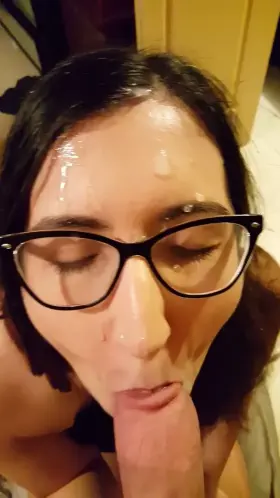 I love cleaning up while the cum is still on me