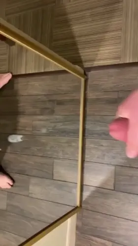 Cum blasting the mirror