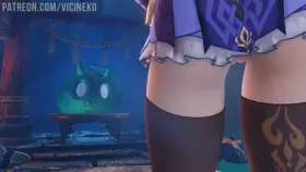 Keqing's Slime Seed Collection Quest 10% Complete (ViciNeko) [Geshin Impact] (female)