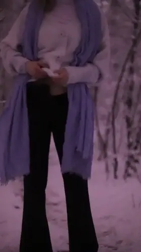 Almost froze my titties off and nearly got caught! It was -8°C! ≧◡≦