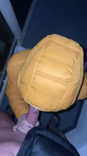 Slut sucking dick on the balcony