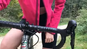 Peeling off my sports bra after a long ride with my bike…I love the risk haha... i think some other guys saw me… 😯 50 % DiSCOUNT on my ONLYFANS 😌💕
