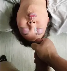 huge facial for Thai gf