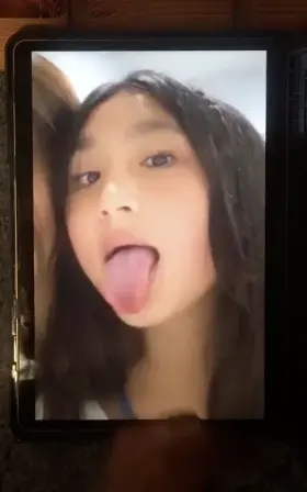 Big facial. Little face. Cum trib