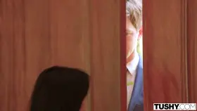 Ember Snow gets anal creampie from a white cock