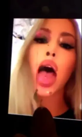 Shooting thick Cumshots on this pretty face and wet tongue!