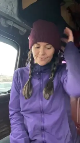 Having my rainy day fun while people walk by in a packed parking lot