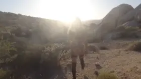 Hiking in lingerie back to camp while wearing my plug. So fun!