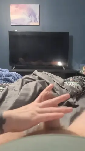 My wife's first time teasing my small dick on camera, are you bigger?