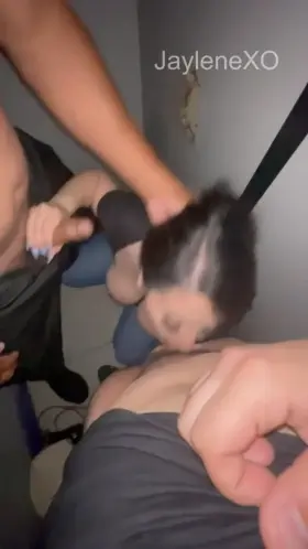 Sucking a cock and then milking a stranger's cock all over my tits at the glory hole