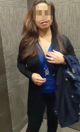 Happy hour, MILF flashing male co-worker