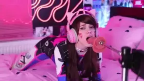 D.Va Gets Mouth Fucked By Machine