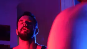 Australian Bear Big Dick Gay Leather Masturbating Mirror