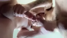 Direct hit from two cum cannons