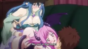 Futa and a guy have there way with a demon girl