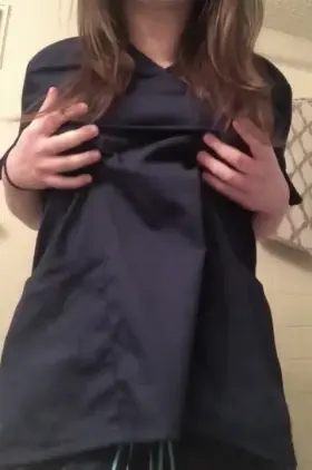 Scrubs titty drop before work 😋
