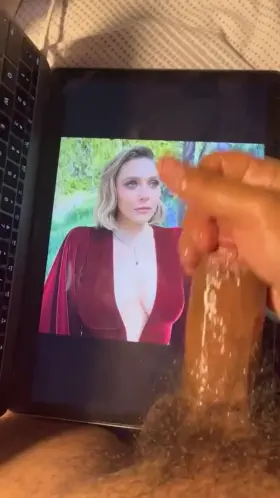 Watch me pump my throbbing cock to Liz Olsen 🥵